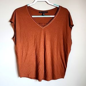 White House Black Market Women's Short Sleeve Shirt Size M Brown